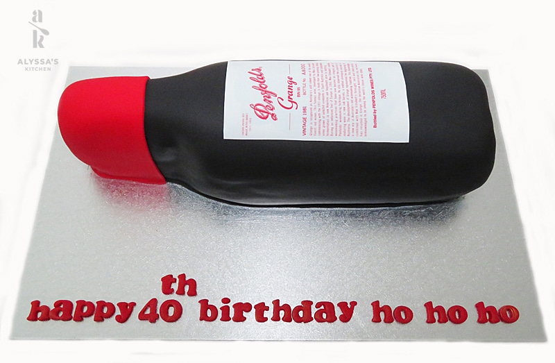 Wine bottle 40th cake
