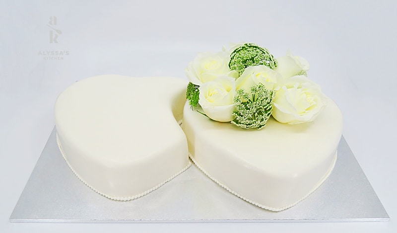 Two Hearts wedding cake